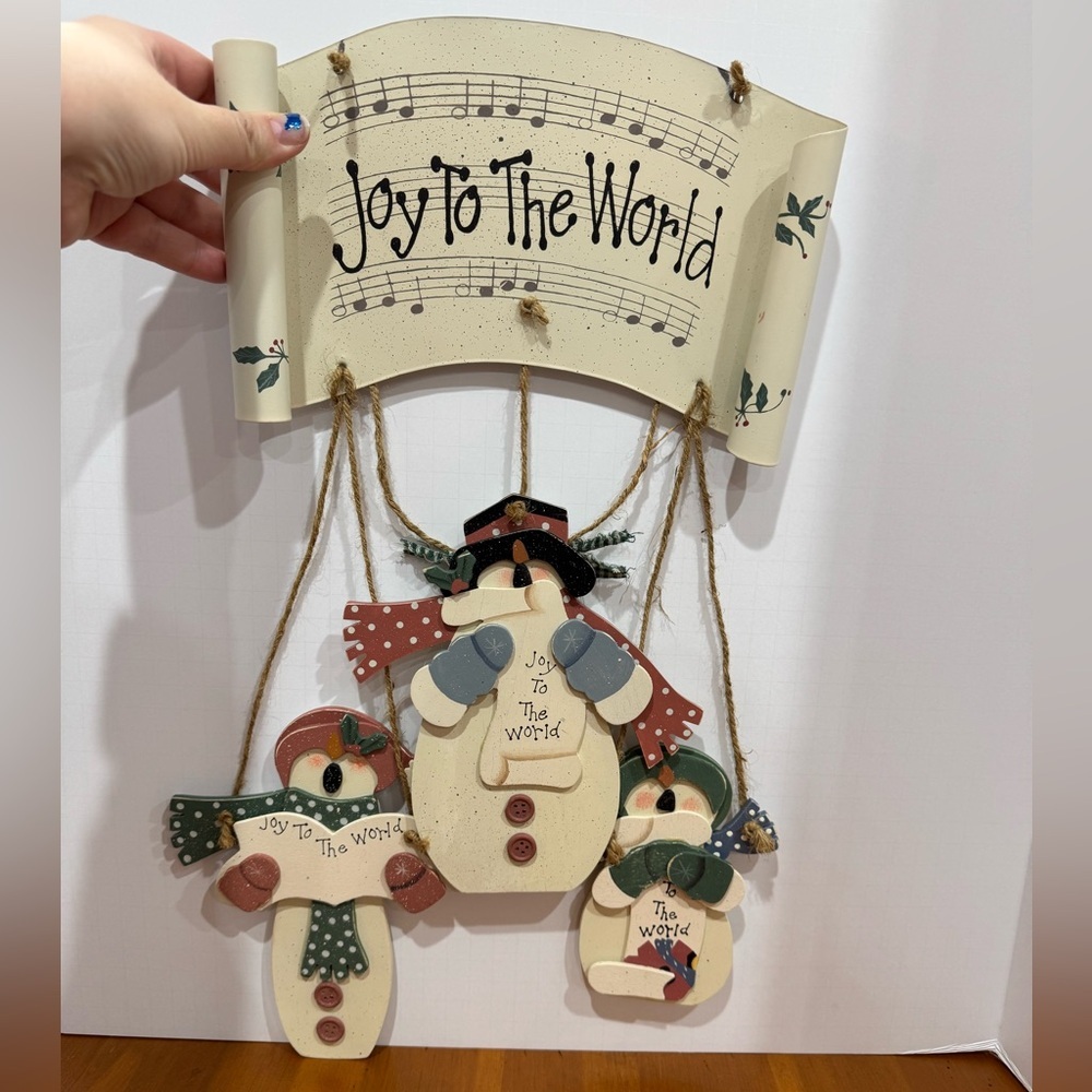 Cottagecore snowman hanging decoration vintage